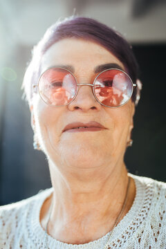 portrait of an old freaky woman