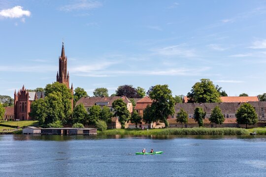 Malchow Abbey at Lake Malchow in the Mecklenburg Lake District, Germany