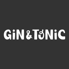 Gin & Tonic vector hand drawn lettering