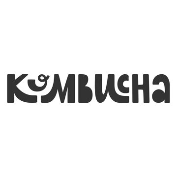Kombucha vector hand drawn lettering
