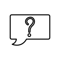 speech bubble with question mark icon, line style