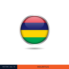 Mauritius round flag vector design.