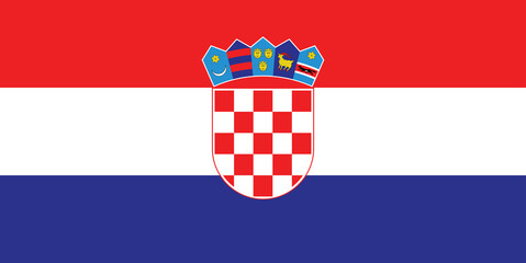 National Croatia flag, official colors and proportion correctly. National Croatia flag. Vector illustration. EPS10. Croatia flag vector icon, simple, flat design for web or mobile app.