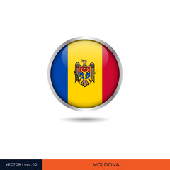 Fototapeta premium Moldova round flag vector design.