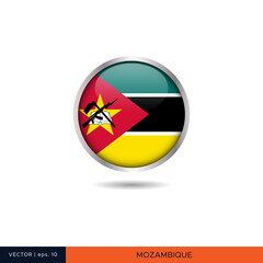 Mozambique round flag vector design.