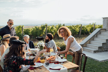 Family Gathering In The Vineyards