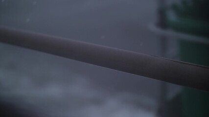 the ship sails in a storm, raindrops