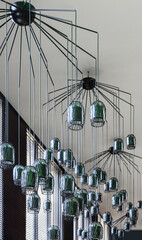 Modern decorative green predant lamps.