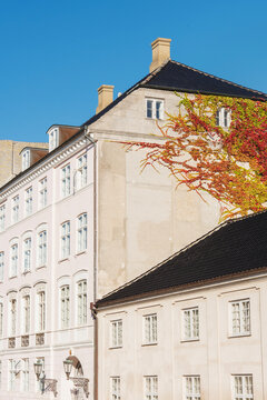 Panoramic shot of Amalienborg in Copenhagen, Denmark