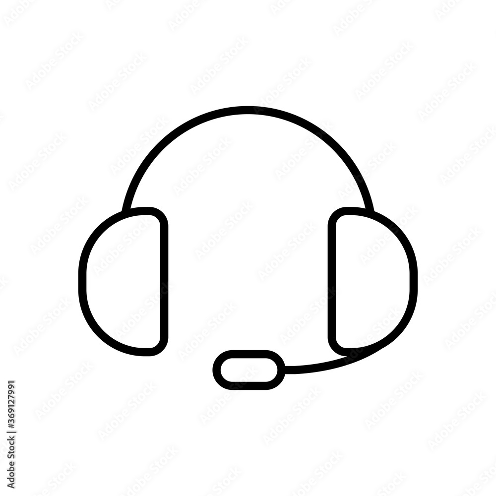 Canvas Prints Technical service headset icon, line style