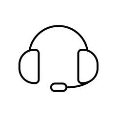 Obraz premium Technical service headset icon, line style
