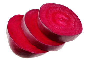 sliced beetroot isolated on a white background
