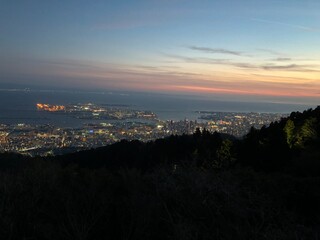 sunset over the city