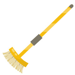 MOP for cleaning house. Object for homework with long handle. Cartoon flat illustration. Vector brush