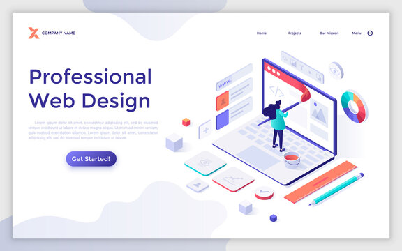 Isometric Landing Page Concept