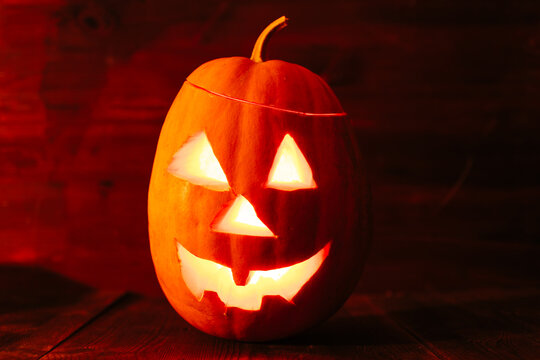 halloween pumpkin in closeup