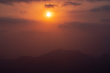 Sunset mountain views around the Al-Hada resort city in western Saudi Arabia