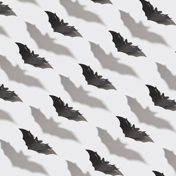 Halloween pattern of handmade bats.