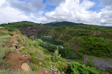 Fototapeta na wymiar Small quarry near the village of Tarcal