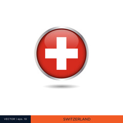 Switzerland round flag vector design.