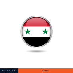 Syria round flag vector design.