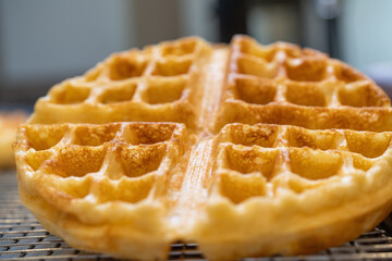 delicious waffles closeup