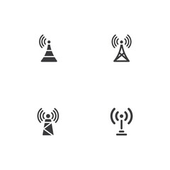 Signal Tower Icon Logo Template