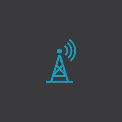 Signal Tower Icon Logo Template