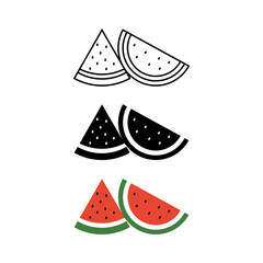 Watermelon icon. Vector isolated icon for web and mobile on white background.