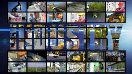 Industrial Production Photo Collage - Professional Occupations