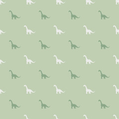 Fototapeta premium Seamless pattern with dinosaurs silhuettes. Creative vector childish background for fabric, textile