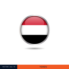 Yemen round flag vector design.