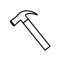 hammer tool icon, line style
