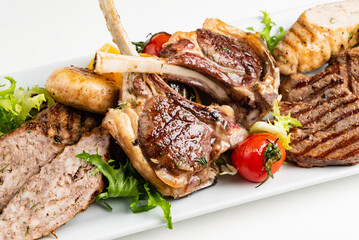 meat appetizer on the white plate