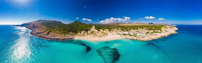 Beautiful sandy beach of Cala Mesquida, Mallorca, Balearic islands, Spain
