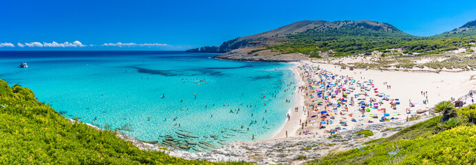 Beautiful sandy beach of Cala Mesquida, Mallorca, Balearic islands, Spain