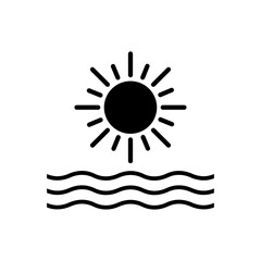 sunset sea sun vector icon