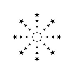 stars fireworks burst icon, silhouette style