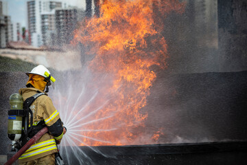 Fototapeta premium The fire is fueled by wind and heat.