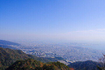 摩耶山から望む神戸市の街並み