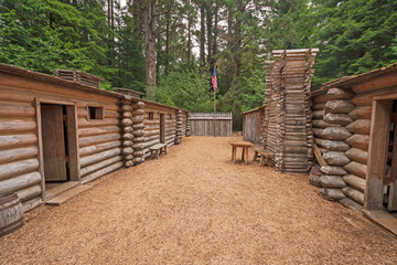 Historical Fort Replica in the Woods