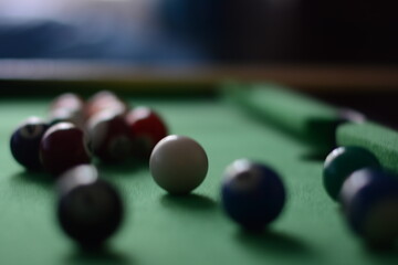 billiard table with ball
