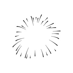 Obraz premium round fireworks burst icon, silhouette style
