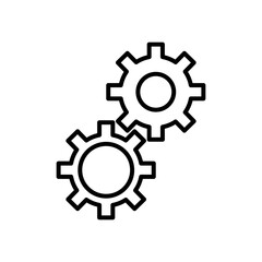 Technical service concept, gear wheels icon, line style