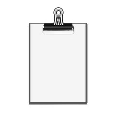 Realistic clipboard isolated on white background. Vector illustration. Easy to use for presentation your product, design. EPS10.