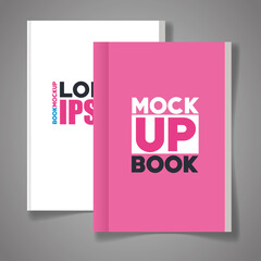 corporate identity branding mockup, mockup with books of cover pink and white color