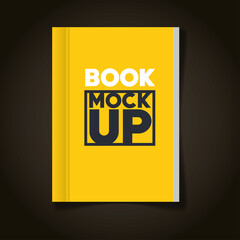 corporate identity branding mockup, mockup with book of cover yellow color