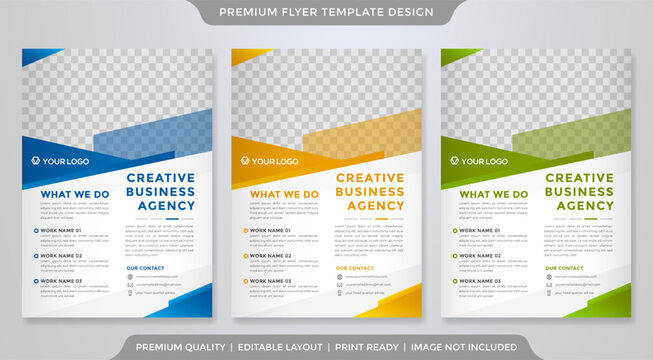 business agency flyer template design with abstract and minimalist concept