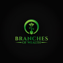 Branches of Wealth vector logo design template idea and inspiration