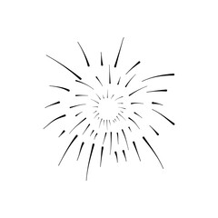 Fototapeta premium icon of round explosion of firework, silhouette style